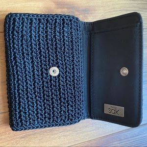 SAK black trifold change purse/wallet